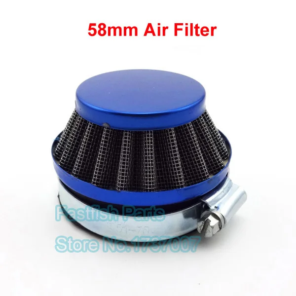 

58mm Performance Air Filter Blue For Mini Pit Dit Pocket Bikes Gas Motorized Bicycle ATV Quad