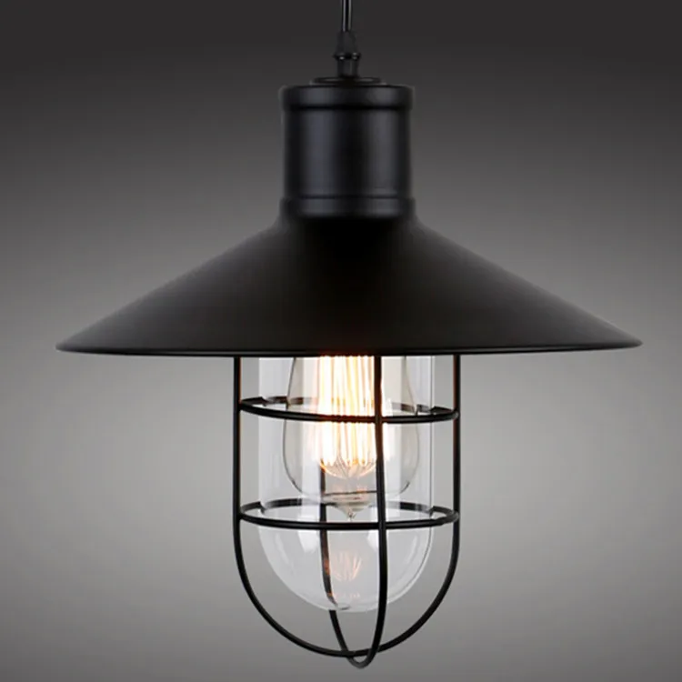 

Industrial pendant lights restaurant creative single-head warehouse birdcage pendant light restoring ancient pendant lamps GY66