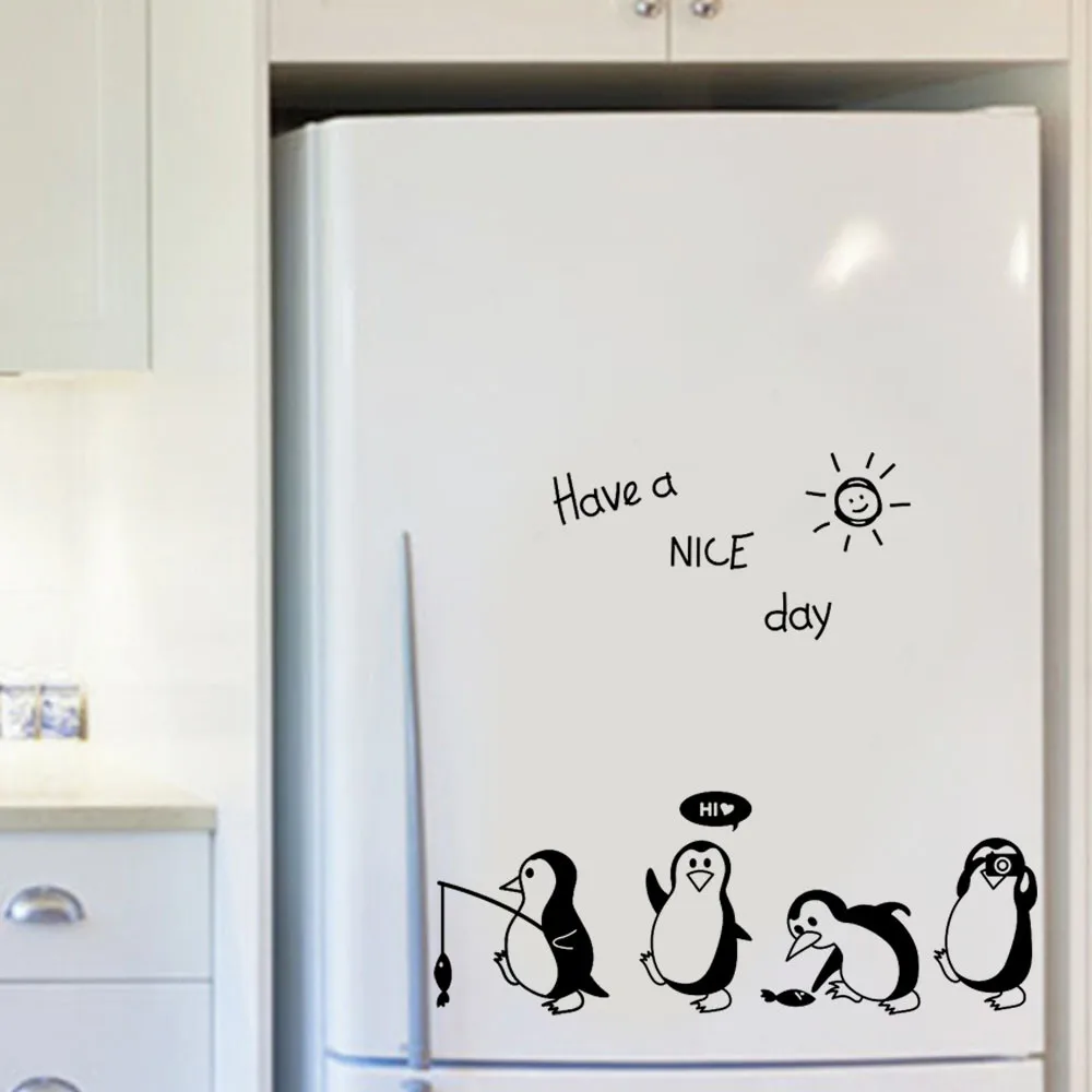 Havea Nice Day Cute Animals Penguin Refrigerator Sticker Fridge Kitchen Fridge Wall Stickers Art For Home Decoration Havea Nice Day Cute Animals Penguin Refrigerator Sticker Fridge Kitchen Fridge Wall Stickers Art For Home Decoration