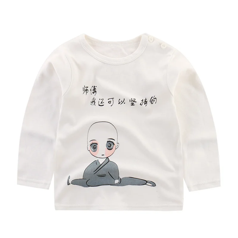 

2018 baby boy clothes tshirt cartoon monk long sleeve t shirt kids clothing t-shirt cotton children clothe boy tops bobo choses