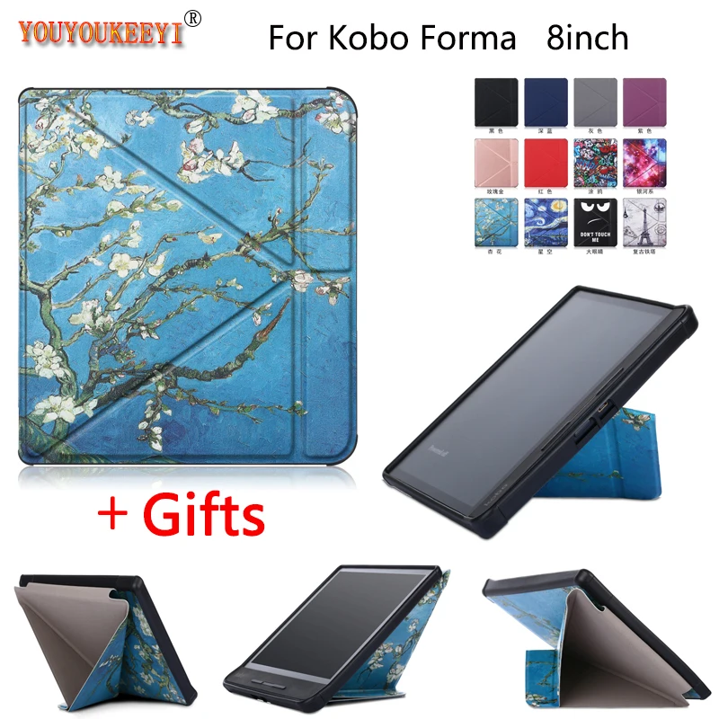 Тонкий чехол для электронной книги funda для Kobo Forma 8 дюймов 2018 Multiangle Складная подставка поддержка E-reader Smart Cover Auto Sleep/Wake + подарки