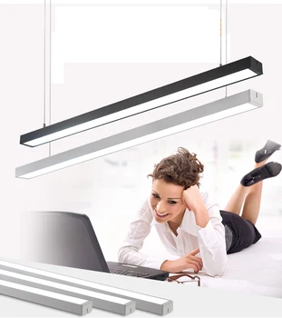 

Can be stitching LED right angle chandelier long bar lights office chandelier lighting simple modern aluminum fluorescent