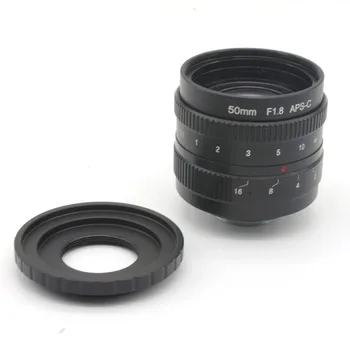 

50mm f1.8 C mount CCTV Lens APS-C sensor camera lenses with C-FX adapter ring For For Fujifilm X-E1,X-Pro1 Free shipping