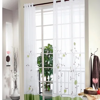 

Hoomall Single Panel Embroidery Curtain Stitching Window Curtains Living Room European Modern Kids Window Screening Room Decor