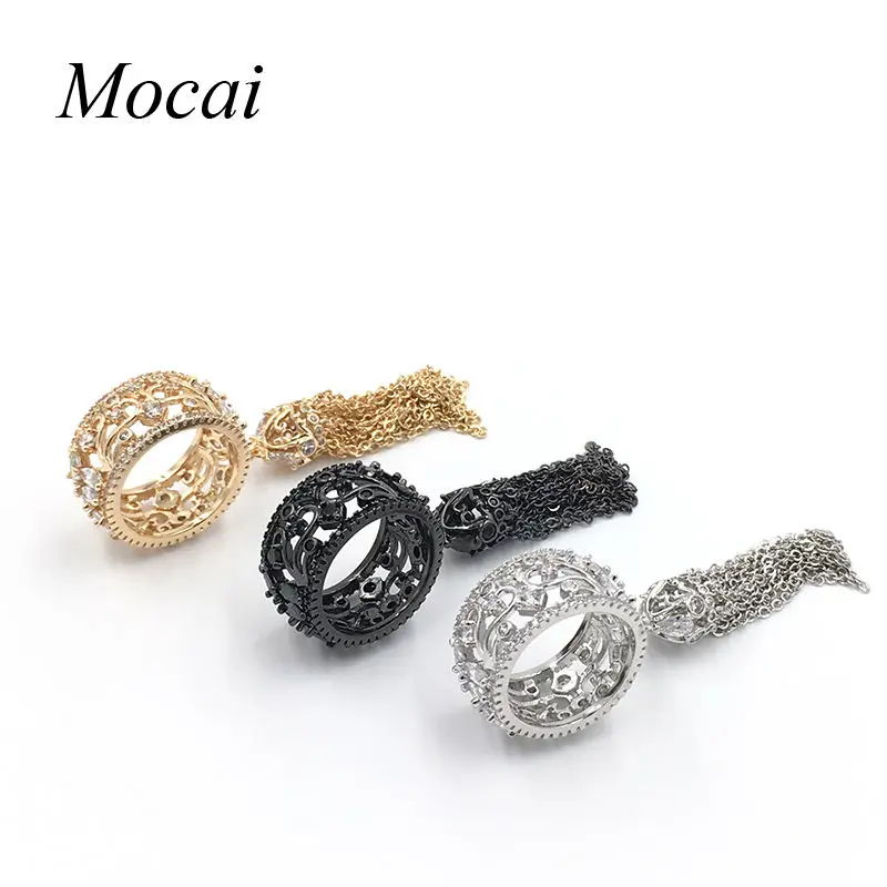 Mochai обручальное кольцо для женщин обручальное кольцо циркон золотой цвет кристалл, Длинная кисточка кольца для женщин ZK33