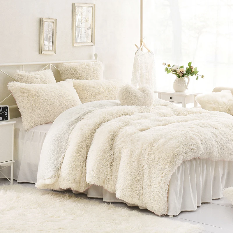 Beddingoutlet Shaggy Duvet Cover Queen Ultra Soft Plush Faux Fur