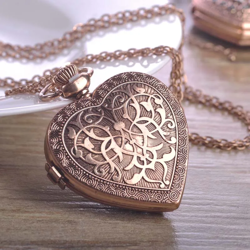 Vintage Heart Clock Necklace Zavi Allura