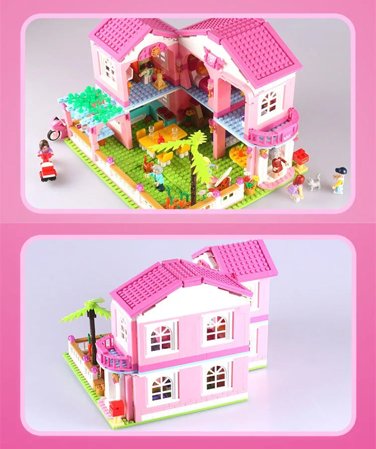 SLUBAN городской дом строительные блоки замок обучающая игрушка для детей duplo друзья для девочек DIY фигурки кирпичи
