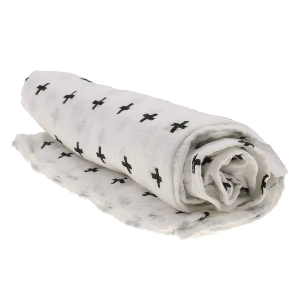 Хлопок Lange новорожденного пеленать Одеяло спальный мешок 110 см x 110 см-крест