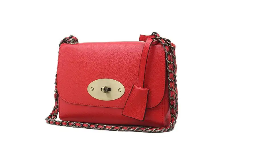 

2019 new genuine leather lady's messenger bag small chain bag real cowhide leather women's shoulder bag