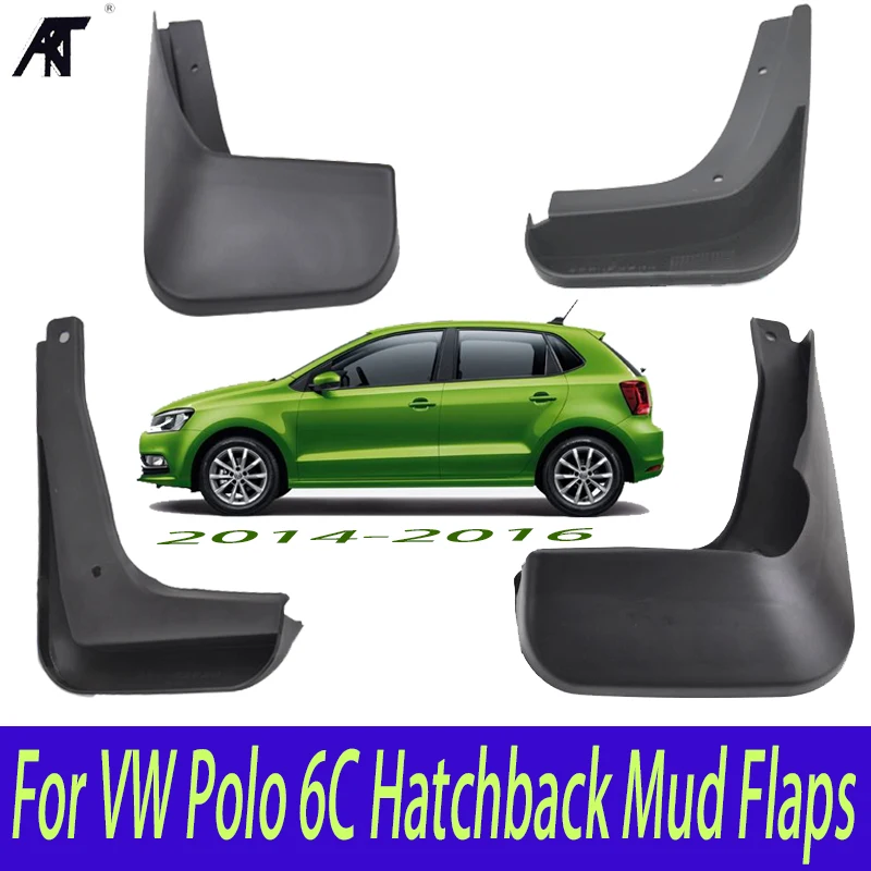 Set Molded Mud Flaps For VW Polo 6C Hatchback 2015 2016 Polo Mudflaps Splash Guards Front