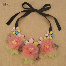 hlkt The New high-grade fabric flowers, fashion necklace, the latest design, women’s clothing wholesale