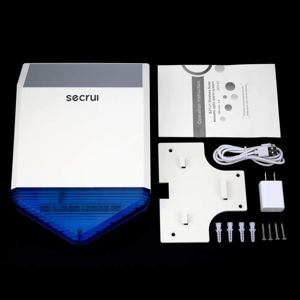 

SECRUI J1 Wireless Outdoor Charging Strobe Siren Home Security Acousto-optic Alarm Surveillance Signal Alarm System