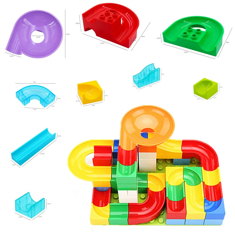 

Big Size Marble Race Run Maze Ball Track Diy Building Blocks Accessories Compatible with Legoingly Duploed Toys for Children