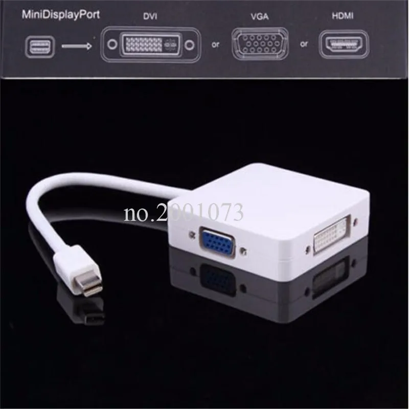 3 в 1 Mini displayport DP Thunderbolt to DVI VGA HDMI конвертер Кабель-адаптер для iMac Mac Mini Pro Air Book для монитора телевизора