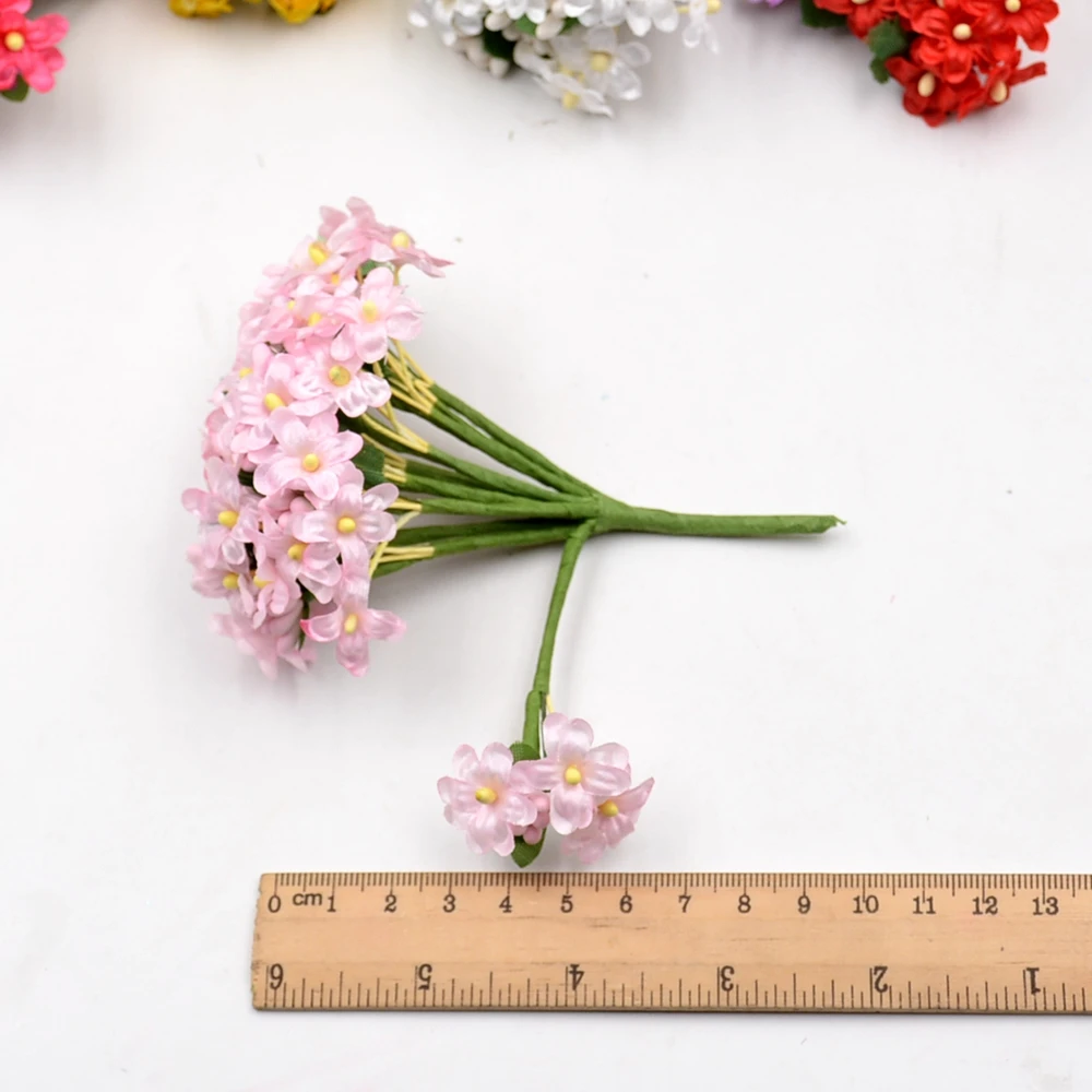 144 шт мини шелк искусственный цветок сливы Искусственные цветы украшения DIY Скрапбукинг декоративный венок поддельные цветы