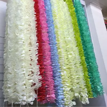 

White Artificial Orchid Wisteria Vine Flower 1 Meter Long Silk Wreaths For Wedding Backdrop Decoration Shooting Props 30pcs