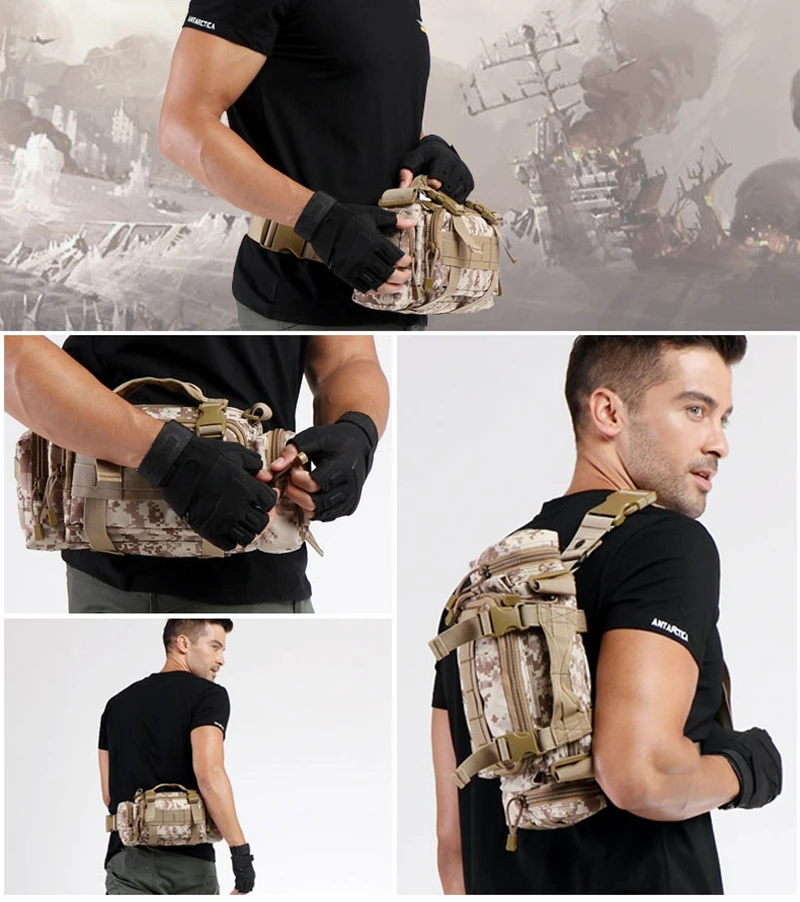  Outdoor Military Tactical Waist Bag Waterproof Nylon Camping Hiking Backpack Pouch Hand Bag military bolsa Style mochil (3)