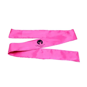 

100x6cm Printing Logo Women Human Hair Extension Wrapping Silk Satin Hair Tie Band Head Scarf
