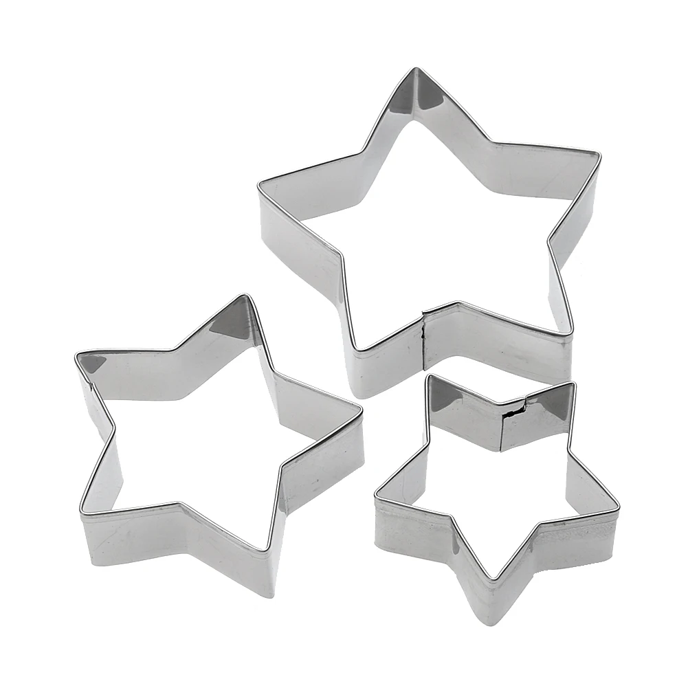 Buy 3pcs/set Cake Mold Five pointed Star Cutters