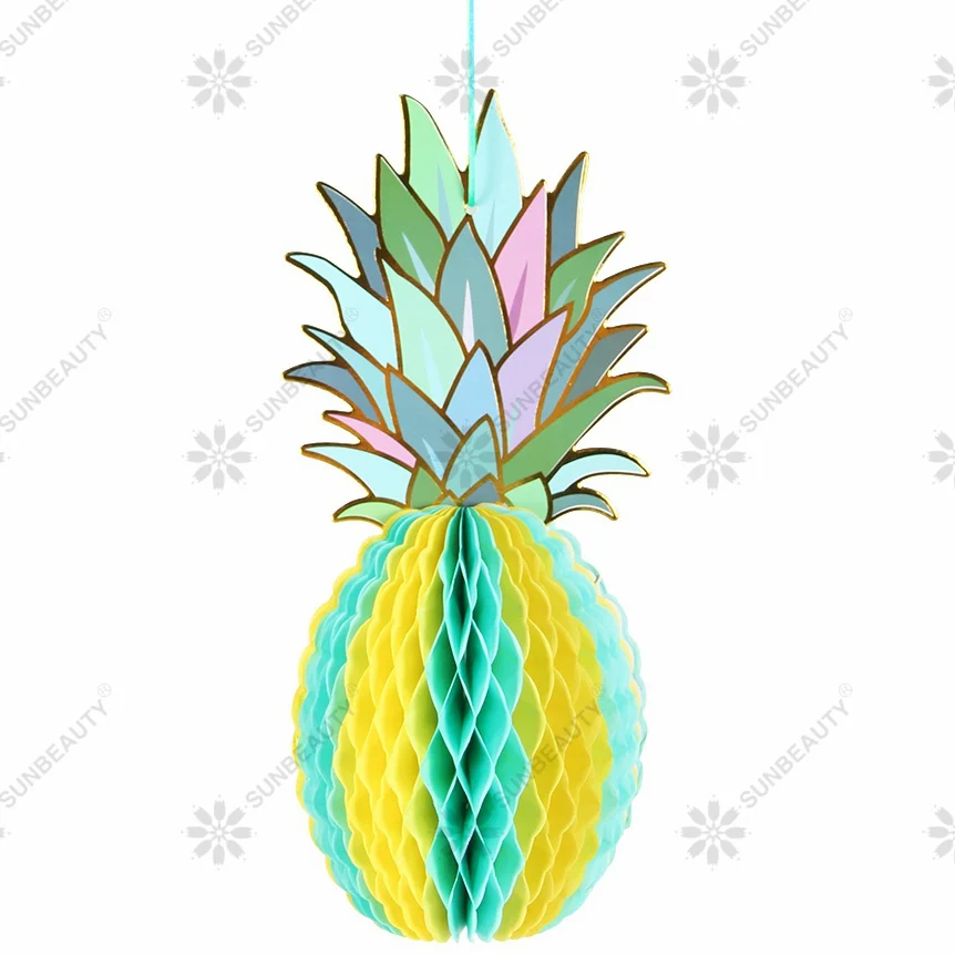 Pack-of-3-Muti-color-Paper-Pineapple-Shape-Honeycomb-Decor-Summe-Party-Pineapple-Garland-Table-Centerpiece (3)