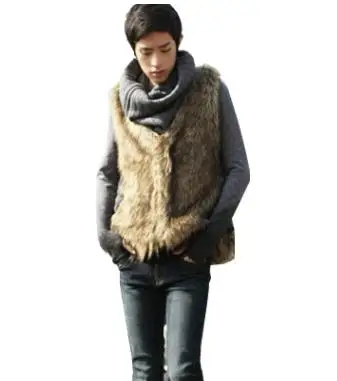 S/6Xl Male Imitation Fur Waistcoats Sleeveless Fur Jackets Winter And Autumn Fake Fur Vest Coats Mens Faux Fur Vest Tops K799