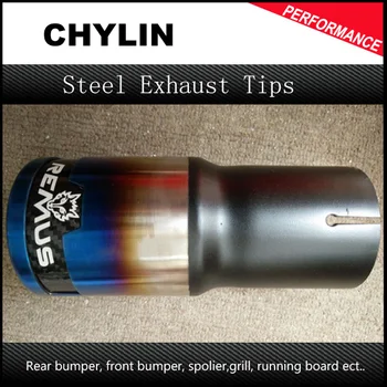 

Universal Inlet 2.48inch Outlet 3.97inch 1 Pcs Stainless steel Remus Exhaust Muffler Pipe Car Styling