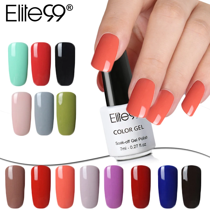 

Elite99 All 60Pcs Long Lasting One Step Gel Nail Polish 7ml 3 In 1 Gel Varnishes Esmalte UV Color Semi Permanent No Top Base Gel
