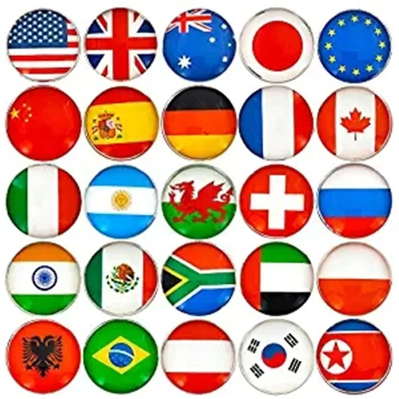 

30mm Customized Country Flag Refrigerator Magnets Sticker 1PCS Fridge Magnet Photo DIY Refrigerator Decoration
