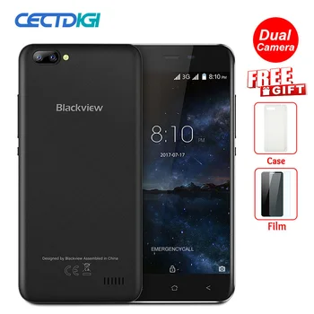 

Blackview A7 Smartphone Android 7.0 MTK6580A Quad Core Mobile Phone 1GB RAM 8GB ROM Dual back camera 3G GPS Unlocked Cell Phone