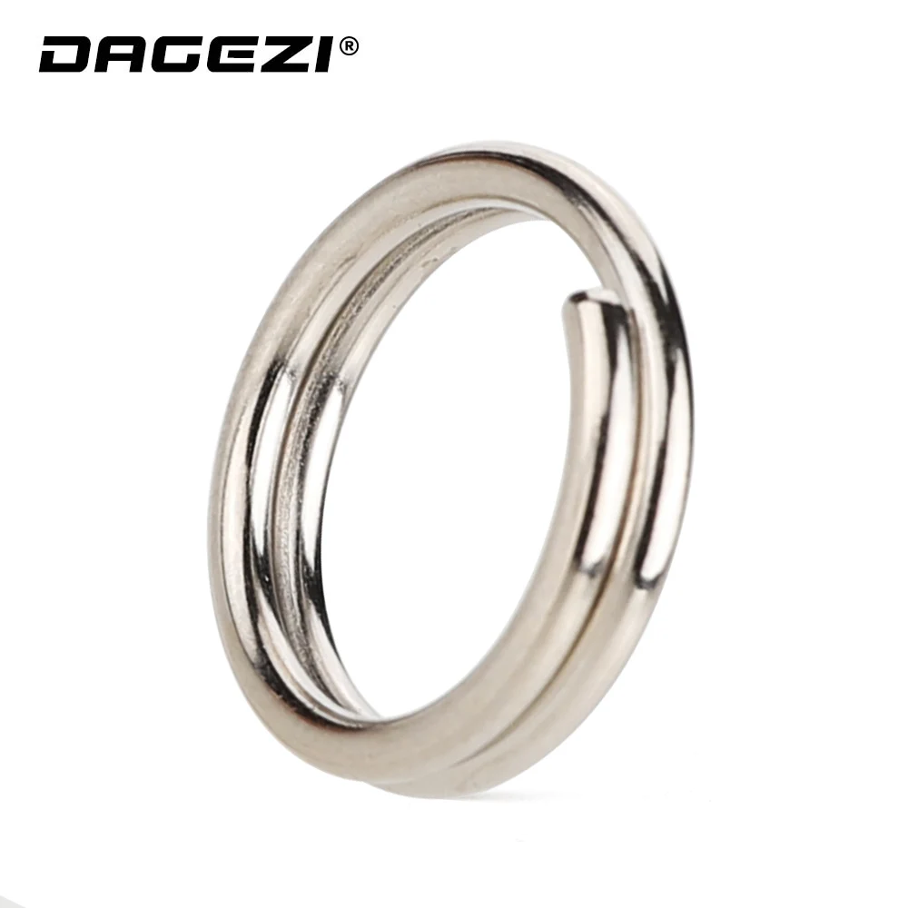 

DAGEZI 25pcs/lot Stainless Steel Fishing Split Rings For Hard Bait #4-#15 Double Loop Split carp Fishing Accessories pesca