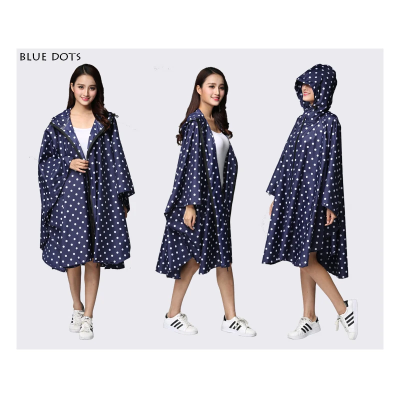 Freesmily women's fashion raincoat waterproof poncho Cape raincoat lightweight portable travel hiking trial