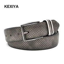KEXIYA designer font b men b font font b belt b font gun metal buckle leather