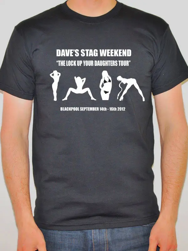 Новые модные футболки новинка топы с круглым вырезом Dave's Stag Weekend The Lock Up Your docles