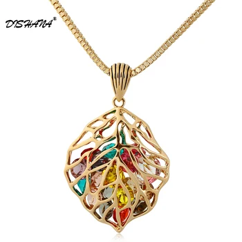 

New Fashion Style Cute The leaves Pendant Necklace for Women Sweater Costume Necklaces Girl Gifts Wholesale X0188
