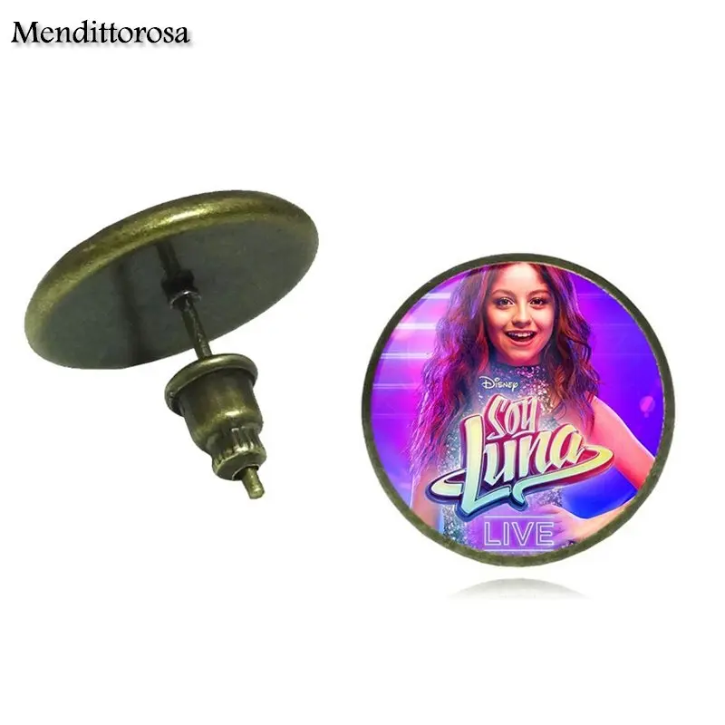 Серьги гвоздики Mendittorosa Super Pop Singer Soy Luna с бронзовым/серебряным/золотым клипсой для