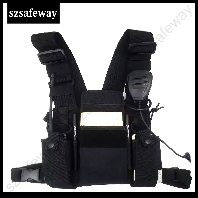 New Two way radio Chest Pocket Pack Backpack Handset Radio Accessory Holder Bag Carry Case for 2