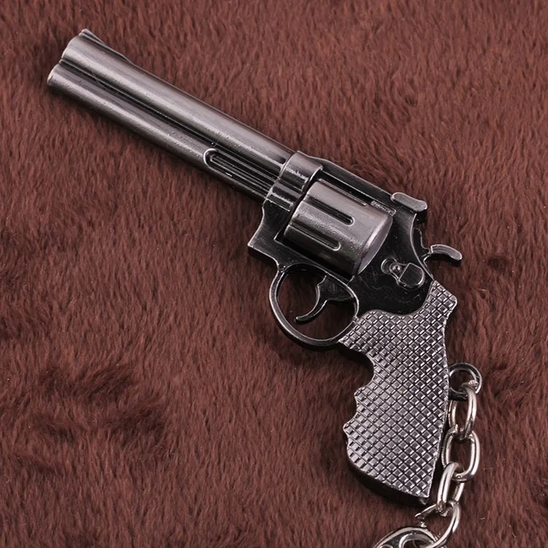 EUPNHY 4 Styles Fashion Miniature Revolver Pistol Weapon Gun Keychain Keyrings Vintage Retro Mini Gun Key Chain Gifts for Friend