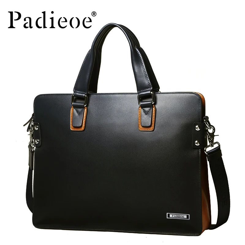 

Padieoe Fashion Casual Men's Shoulder bag Luxury Genuine Leather Business Men Messenger Bags High Quality Durable male Handbag