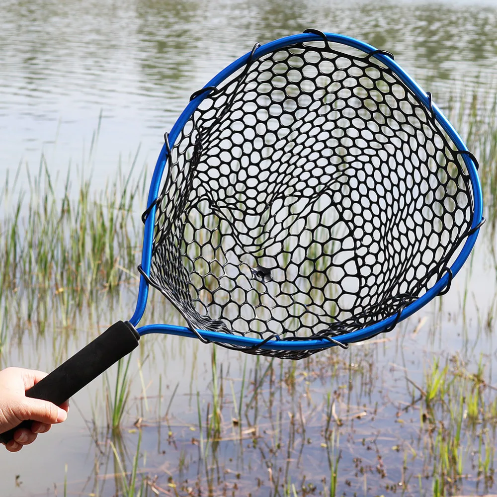 Fishing Net with Long Robust Telescopic Handle for Freshwater and  Saltwater,Extend to 50.8 Inch,Foldable Nylon Mesh Landing Net