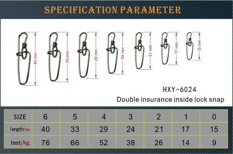 HXY шт(100 50) Размер(0# до 6#) Двойная страховка Внутренний замок оснастка Нержавеющая сталь рыболовный Поворотный соединитель безопасности рыболовный крючок