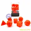 Bescon Intensive Glitter DND Dice 7pcs Set ROYAL RED, New Glitter RPG Dice Set d4 d6 d8 d10 d12 d20 d%, Brick Box Packaging 4