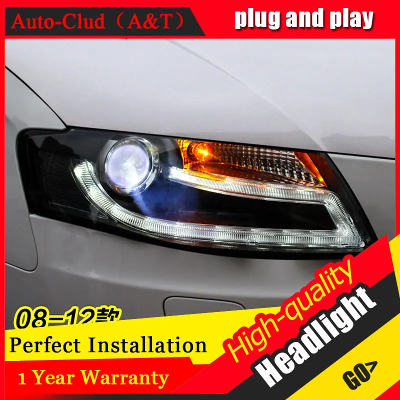 Авто Clud автомобильный Стайлинг для AUDI A4L фары 2009 2012 головная лампа СИД DRL Передняя