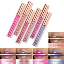 Блестящая блестящая длинная Глянцевая жидкость для губ блестящая помада пигменты блеска для губ цвет шампанского розовый фиолетовый