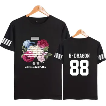

LUCKYFRIDAYF BIGBANG Fashion Kpop Flower Print Summer Hip Hop Men Women T Shirts Casual Tee Shirt Short Sleeve T-shirt Tops 4XL