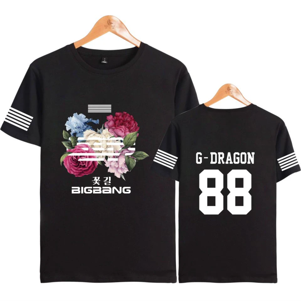 Luckyfridayf Bigbang Fashion Kpop Flower Print Summer Hip Hop Men Women T Shirts Casual Tee Shirt Short Sleeve T Shirt Tops 4xl T Shirts Aliexpress