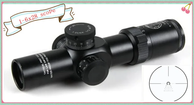 Cheap Tactical Long Eye Relief Scopes 1-6x28 Compact Hunting Scope
