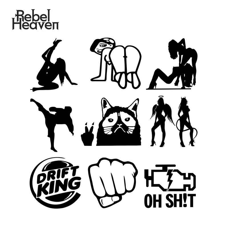 Rebel Heaven забавные автомобильные наклейки и JDM озорной Ангел Дьявол проверьте