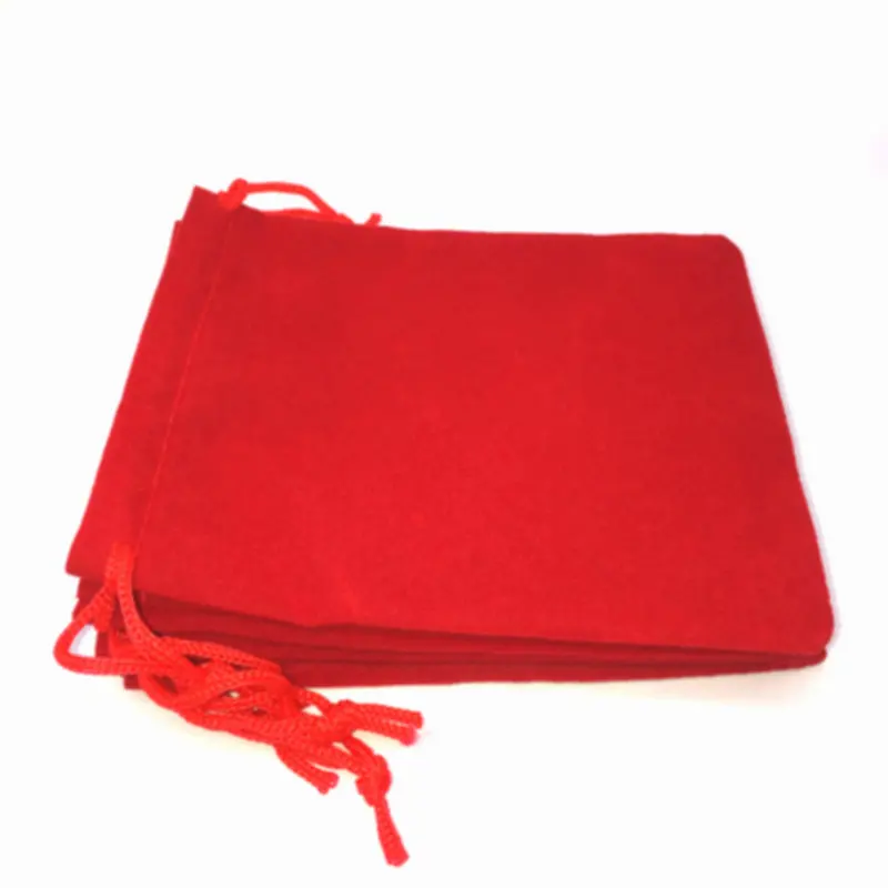 100 шт./лот 10x12 см бархатная сумка на шнурке/Сумка для ювелирных изделий, рождественские/свадебные сумки B-059 - Цвет: Красный