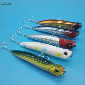 

TSURINOYA 5PCS/LOT DW17 Top water Popper Lure 90MM 10g Plastic Artificial Bait water surface Fishing Tackle